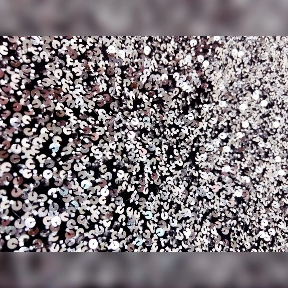 Stenay Vintage Silver Sequin Party Dress made in India Silk Lining 10 - Picture 3 of 14